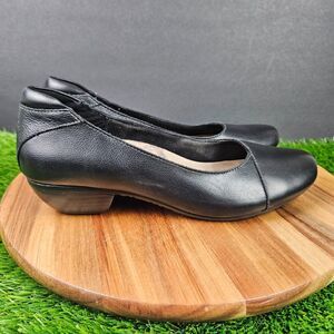 Taos Connection Shoes Womens Size 8 Black Leather Low Heel Comfort Pump Work